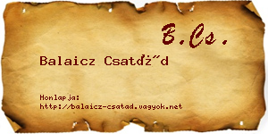 Balaicz Csatád névjegykártya